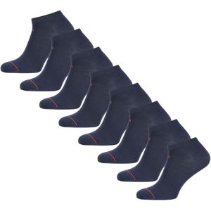 Undiemeister Sneaker Sokken - 8-pack - Storm Cloud (Blauw) - Onzichtbare Sokken Laag Handgemaakt - Zijdezacht - Mellowood Tencel - Extra Stevig - Sneakersokken - Maat 39-42