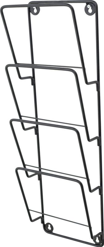 LOFT42 Cleve Tijdschriftenrek 3 Vaks - Metaal - Mat Zwart - 61x18x8