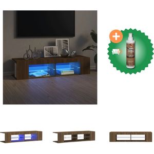 vidaXL Tv-meubel met LED-verlichting 135x39x30 cm bruineikenkleurig - Kast - Inclusief Houtreiniger en verfrisser