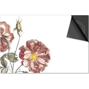 Inductie beschermer 65x52 - afdekplaat inductie mat - Dietrix Kookplaat beschermer - Exclusief - Botanical - Rozen roze