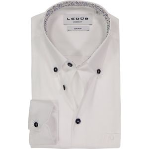 Ledub - Modern Fit - Overhemd - Wit - Strijkvrij