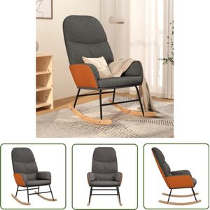 vidaXL Schommelstoel Stof Donkergrijs Schommelstoel - Lounge Fauteuil - Loungestoel - Tuinmeubilair - Buitenmeubilair