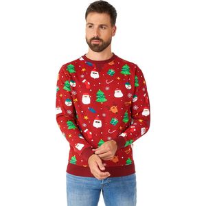 OppoSuits Festivity Red - Heren Sweater - Kerst Trui - Rood - Maat XXL