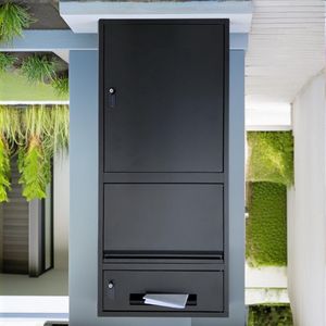 DuoBox - Pakketbrievenbus - Zwart - 2-in-1 Oplossing - Met Cijferslot