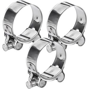 Roestvrijstalen Scharnierboutenklem 60-63 mm Set van 3 - Uitlaatklem Slangklemmen Buisklemmen voor Slangbevestiging Olie Gas en Waterleidingen