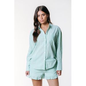 Colourful Rebel - Blouse - Groen - Katoenmix - Regular Fit