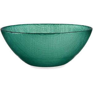 Vivalto Kommetjes/serveer schaaltjes/soepkommen - Murano - glas - D15 x H6 cm - groen - Stapelbaar