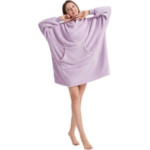 Winter Hooded Sweater Blanket - Hooded Cozy Blanket - Warme dikke hoodie-jas - Superzachte pluche hooded blanket - Warme sweatshirt-deken met mouwen en zakken - Home Lounging hoodie-deken - Geschikt voor volwassenen, mannen, vrouwen en tieners