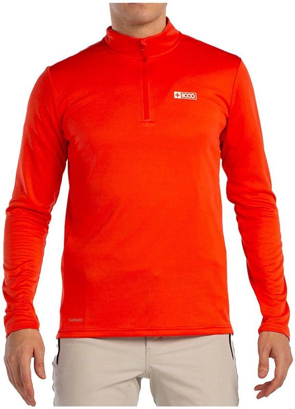 8000 - Portu - T-shirt - Lange Mouw - Met Halve Rits - Polyester-Elastaan