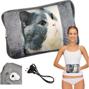 Elektrische Warmwaterkruik Zacht Pluche Verlicht Spanning Langdurige Warmte Tot 5 Uur Hand- en Voetwarmer Oplaadbaar Max. Temp. 75°C Pluche Dier - Warmtezak Voor Ontspanning en Comfort