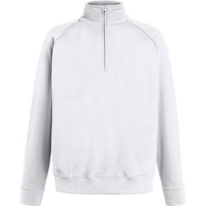 Fruit Of The Loom Heren lichtgewicht sweatshirt met ritssluiting (Wit)