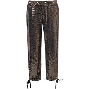 Angel of Style Angel of Style - Dames - Broek rechte pijpen paillettenlook - Goud koper - Maat 42
