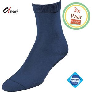 Sokken Dames | 3 Paar Damessokken blauw | Blauwe damessokken| Anti-bacterieel door Zwitserse Sanitized® | Maat 36-38