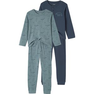 Vertbaudet Set van 2 ""beren""-pyjama's in ribtricot