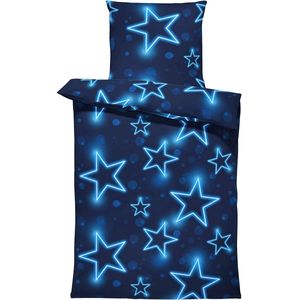 Stars Beddengoedset 135 x 200 cm Star Stars Donkerblauw lichtlook microvezel