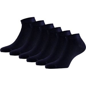 Marco rossi - Modal sneakersokken - Navy / Blauw - Maat 39-42 - 6 Paar - Sneakersokken heren - Sneakersokken dames - Premium Modal Kwaliteit