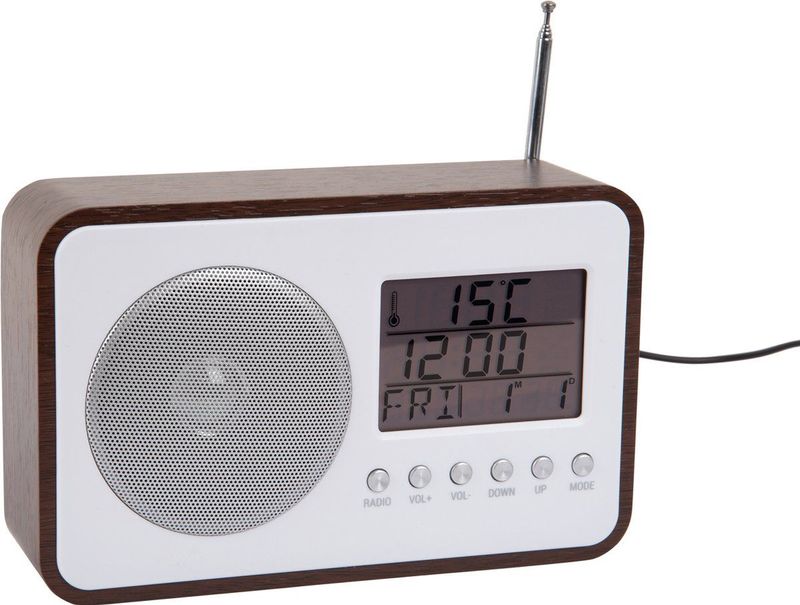 Karlsson - FM Radio Wekker - Donker Hout - Hout