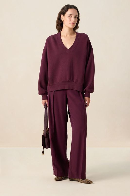 Sissy-Boy - Donkerrode sweater met V-hals