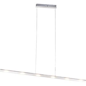 QAZQA platina - Design Dimbare LED Hanglamp met Dimmer voor boven de eettafel | in eetkamer - 1 lichts - L 1200 mm - Staal - Woonkamer