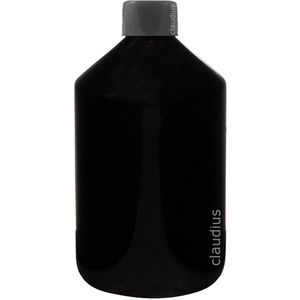 Lege Plastic Fles 500 ml zwart met zwarte dop - set van 10 stuks - navulbaar - leeg