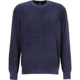BOSS - Horso - Donkerblauwe Trui - Regular Fit - Viscosemengsel - O-hals