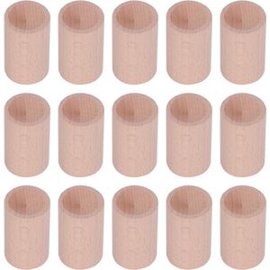 15PCS Cilindrische Vorm Beech Fine Polishing Glad Oppervlak Houtnerf Houten Diffuser - Handgemaakt - Delicate Textuur - Draagbare Mini - Aromatherapie