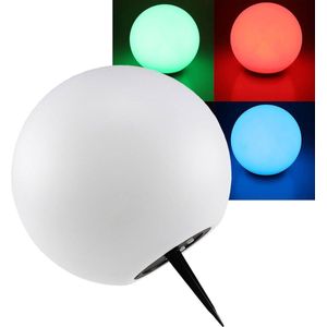 Zonne-energie Bollamp 25 cm Met Grondpen IP44 Weerbestendig Schemeringssensor 7 Instelbare Kleuren RGB