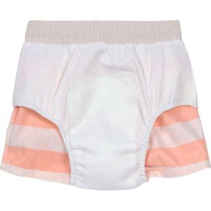 Zwemshort meisje gestreept - milky / peach