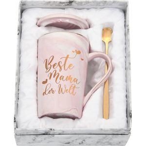 Koffiemok voor Moeder met Spreuk - Perfect Cadeau voor Verjaardag, Moederdag en Kerst - 400 ml Roze Mok