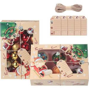 Kerst Cupcake Dozen 6 Gaten Muffin Dozen met Inserts -Xmas Traktatie Dozen Geschenkdozen -Cookies Gift Bakdoos voor Kerst Gebak Brownies Donuts Party Supply