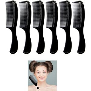 Grove Kam - Kapperskam - Kapper - Grove kam - styling kam - Kam - Kappers kam - Barber Kam - Professional Haar Kam - Zwarte Kam - Groote Kam - Styling Tool - Wide Tooth Comb - KapperKam - Zwart - 6 stuks