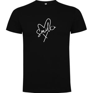 Zwart T-Shirt met “Smile“ Afbeelding Wit Maat 3XL