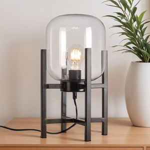 LumenXL - Tafellamp Duuk - Transparant glas - Zwart - Industrieel