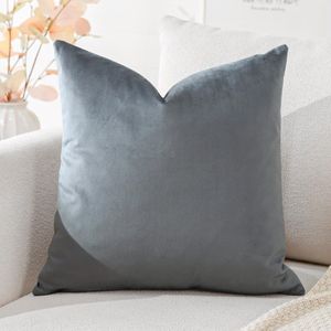 Ibenzoa® Decoratieve Fluwelen Kussensloop voor Woonkamer en Slaapkamer in Grafietgrijs