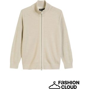 Marc O'Polo - Gebreid Vest - Beige - Normale Pasvorm - Lange Mouw
