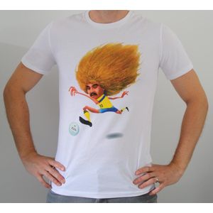 Carlos Valderrama Karikatuur T-Shirt - Maat XXL - WK 2018