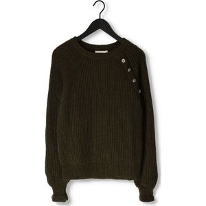 Notre-V Knit Button Nv-azra Truien & vesten Dames - Sweater - Hoodie - Vest- Groen - Maat XS