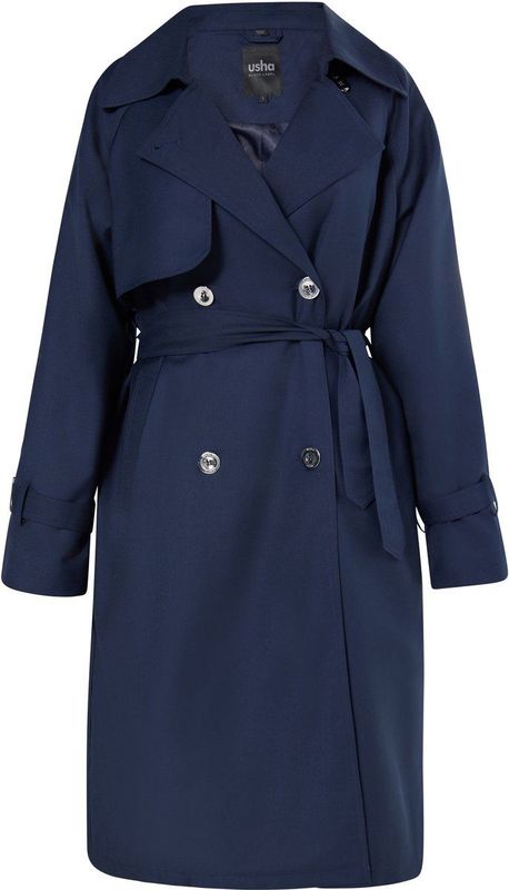 usha - Trenchcoat - Geweven Stof - Klassiek - Met Dubbele Rij Knopen
