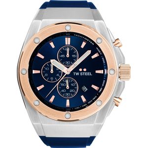 TW Steel TWCE4105 CEO Tech Steel Chrono Blauw Siliconen 44mm