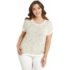 Zachte mouwloze trui met ronde hals en gestreept effect