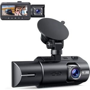 Dual dashcam - Auto camera dashcam - Dashcam auto - Dual dashcam voor auto - Zwart