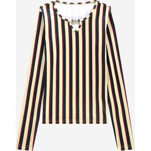 Nik&Nik Meisjes top - Striped - Amandel bruin