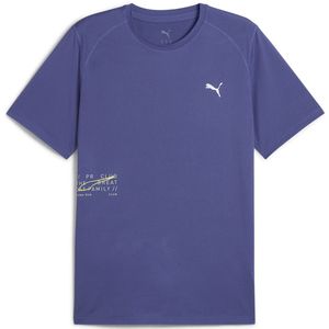 Puma - Graphic Mesh T-shirt - Blauw - 94% Gerecycled Polyester - Korte Mouwen