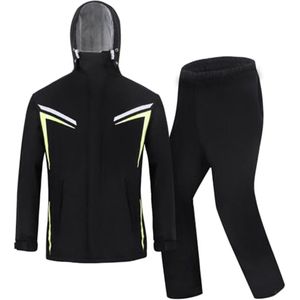 Waterdicht Regenpak voor Heren en Dames - Jas en Broek met Capuchon en Reflectoren voor Fietsen en Motorfiets
