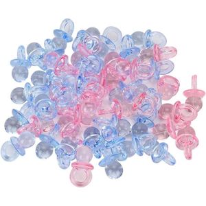 Kleine Schattige Fopspeen voor Baby's - Babyshowerdecoraties - Roze en Blauw - 100 Stuks .