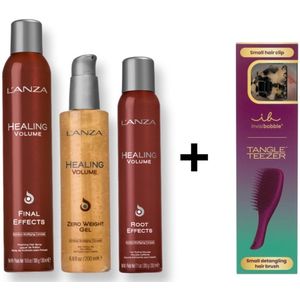 L'ANZA Healing Volume Styling Trio Set - 350+200+200ml + Tangle Teezer Hair Brush