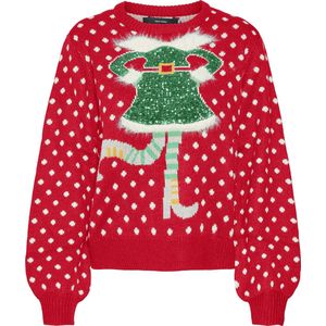 VERO MODA - VMSPARKLE ELFIE LS O-NECK PULL. XMAS - Dames - Gebreide truien