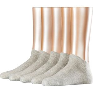 Esprit Solid 5-Pack duurzaam organisch katoen multipack sneakersokken dames grijs - Maat 36-41