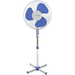 Staande Ventilator Met Bescherming - Wit/Blauw