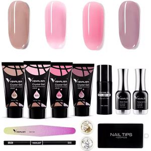 Venalisa® Polygel Set | Extenstion kit | Polygel nagels | Gelnagels | Nepnagels | Gellak set | 30g 4-delige nagelverlenging | Nail Art Pakket | Buildergel | Starterset | Makkelijk en snelle set